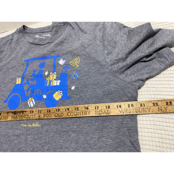 Travis Mathew Happy Hanukkah Short Sleeve T Shirt Men's Large Gray - Picture 3 of 7